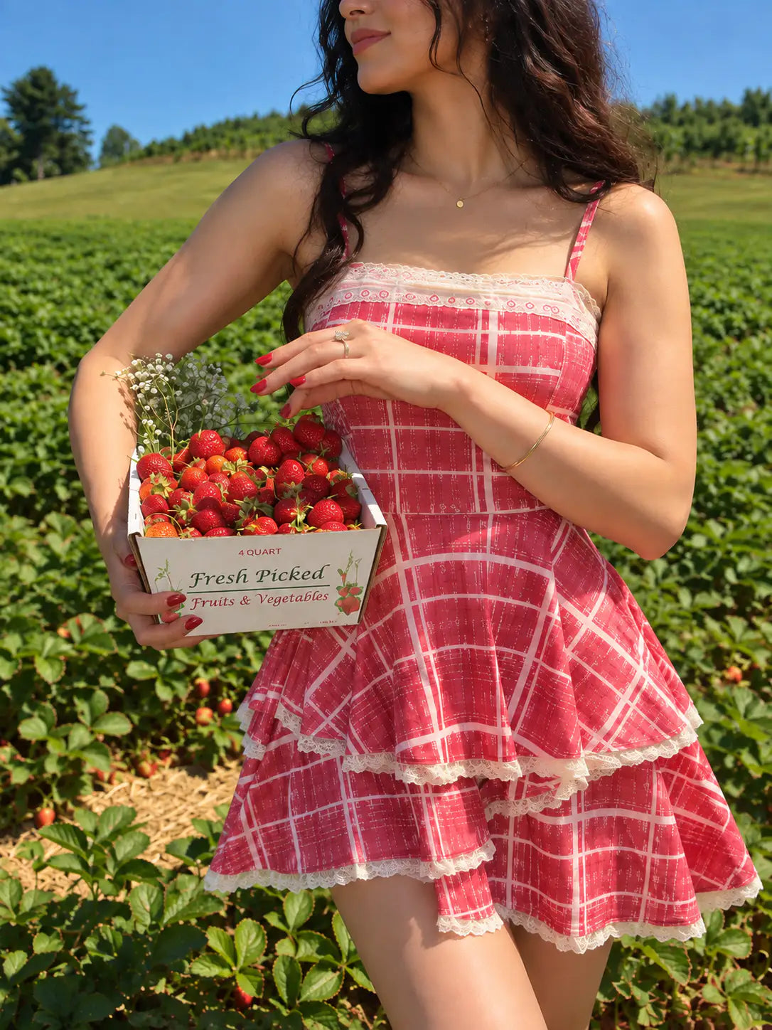 Cherry Checkered Dress